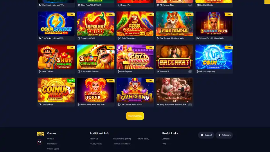 Maxispin Casino Games