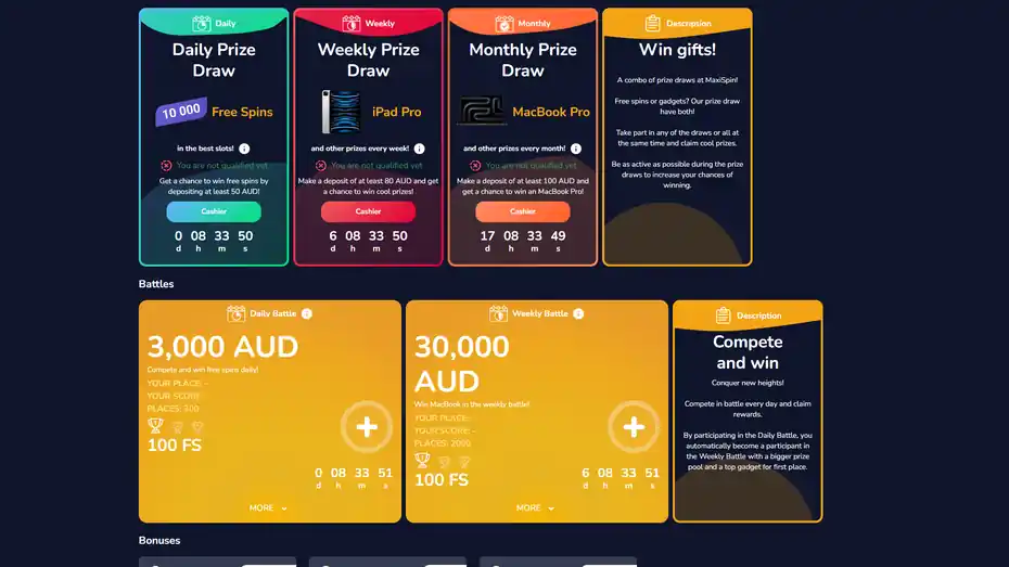 Maxispin Casino No Deposit Bonus